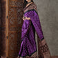 Rajwada Purple And Brown Silk Blend Printed Elegant Saree For Women