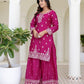 Rajwada Pink Chiffon Embroidered Stitched Kurta Set For Women