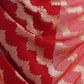 Rajwada Red Georgette Sequins Saree With Unstitched Blouse For Women
