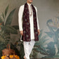Rajwada White Viscose Rayon Embroidered Stitched Kurta For Men