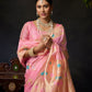 Rajwada Light Pink Silk Blend Solid Saree For Women