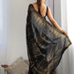 Rajwada Black Georgette Embellished Solid Saree For Women