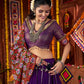 Rajwada Purple Silk Blend Semi-Stitched lehenga With Stunning Tassels For Women