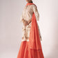 Rajwada Off White Art Silk Printed And Embroidered Sharara Style Semi-Stitched Kurta Set For Women