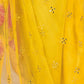 Rajwada Yellow Georgette Plain Saree For Women
