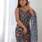 Rajwada Multicolor Silk Blend Floral Print & Cutwork Saree For Women