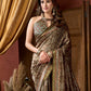 Rajwada Olive Silk Blend Printed Saree For Women