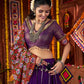 Rajwada Purple Silk Blend Semi-Stitched lehenga With Stunning Tassels For Women