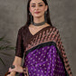 Rajwada Purple And Brown Silk Blend Printed Elegant Saree For Women