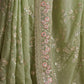Rajwada Green Organza Embroidered Saree For Women