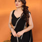 Rajwada Black Georgette Printed Saree For Women