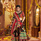 Rajwada Black Cotton Blend Embroidered Semi-Stitched lehenga For Women