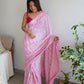 Rajwada Pink Georgette Embroidered Saree With Unstitched Blouse For Women
