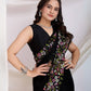 Rajwada Black Net Embroidered Elegant Saree For Women