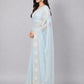Sky Blue Net Embroidered Saree