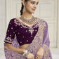 Rajwada Lavender Satin Embroidered Saree For Women