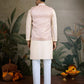 Rajwada Ivory Silk Blend Embellished Kurta For Men