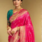 Rajwada Pink Silk Blend Woven Pithani Saree For Women