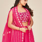 Rajwada Women Designer Pink Georgette Semi Stitched Lehenga With Unstitched Blouse