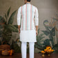 Rajwada White Viscose Silk Embroidered Stitched Kurta For Men