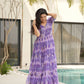 Rajwada Purple Georgette Printed Stitched Gown For Women