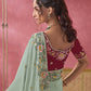 Rajwada Sea Green Georgette Embroidered Elegant Saree For Women