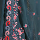 Rajwada Teal  Georgette Embroidered Saree With Unstitched Blouse For Women