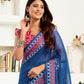 Rajwada Blue Cotton Linen Zari Work Saree For Women