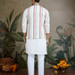 Rajwada White Viscose Silk Embroidered Stitched Kurta For Men