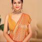 Rajwada Orange Woven Banarasi Silk Saree With Unstitched Blouse for Women
