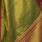 Rajwada Green And Maroon Silk Blend Solid Saree For Women