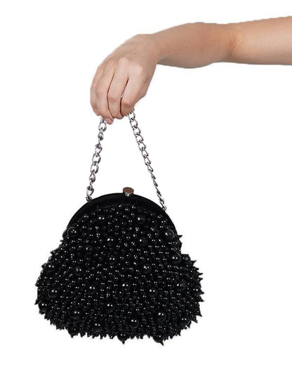 Rajwada Women Black Beaded Mindful Batuwa Bag