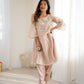 Rajwada Light Pink Organza Embroidered Stitched Kurta Set For Women