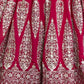 Rajwada Cherry Red Georgette Embroidered Semi-Stitched Lehenga For Women