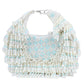 Rajwada Silver Suede Embellished Hand Bag For Women