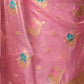 Rajwada Light Pink Silk Blend Solid Saree For Women