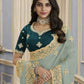 Rajwada Dusty Green Georgette Embellished Elegant Saree For Women