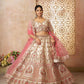 Rajwada Off White Silk Blend Embroidered Semi-Stitched Lehenga For Women