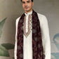 Rajwada White Viscose Rayon Embroidered Stitched Kurta For Men