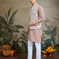 Rajwada Mauve Viscose Silk Woven Stitched Kurta For Men