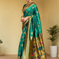 Rajwada Teal Green Silk Blend Woven Pithani Saree For Women