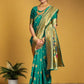 Rajwada Teal Green Silk Blend Woven Pithani Saree For Women