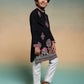 Rajwada Black Viscose Silk Embroidered Stitched Kurta Set For Kids