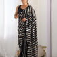 Rajwada Black Georgette Sequins Saree With Unstitched Blouse For Women