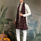 Rajwada White Viscose Rayon Embroidered Stitched Kurta For Men