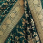Rajwada Dark Green Silk Blend Woven Saree For Women