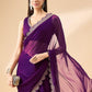 Rajwada Purple Georgette Embroidered Saree For Women