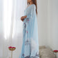 Rajwada Light Blue Silk Blend Floral Print & Cutwork Saree For Women