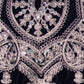 Rajwada Navy Blue Velvet Embellished Kurta Set For Women