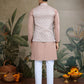 Rajwada Mauve Viscose Silk Woven Stitched Kurta For Men